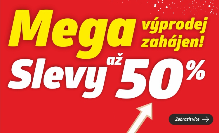 Mega výprodej, slevy až 50 %