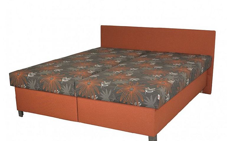 Mystery Čalouněná postel 180 cm, oranžová/šedá