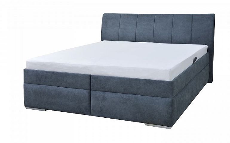 Leona 2 manželská postel 180 cm, tmavě šedá