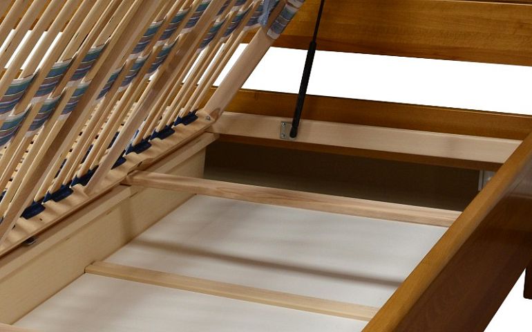EDISON Dřevěná postel 180 cm, buk/bílá