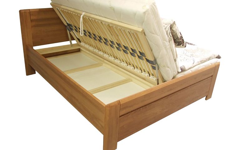 Elizabet 2 Dřevěná postel 180 cm, ořech světlý