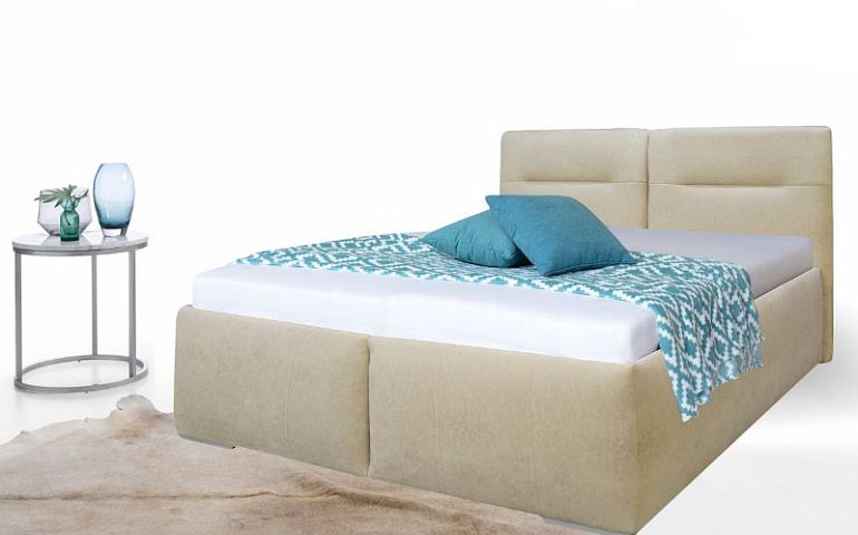 LOUISIANA čalouněná postel 180 cm, béžová