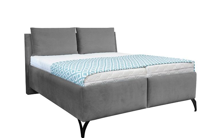 LUSIA 2 line čalouněná postel 180, bez matrací, tmavě šedá
