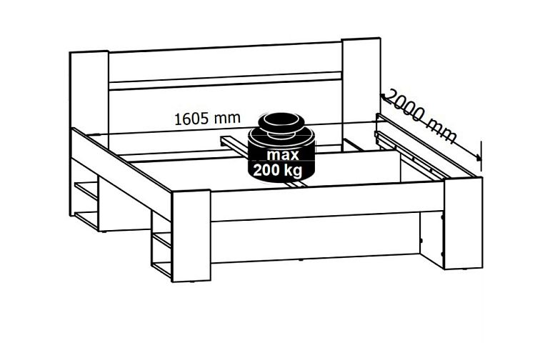 NEPO PLUS postel LOZ3S/160, bílá