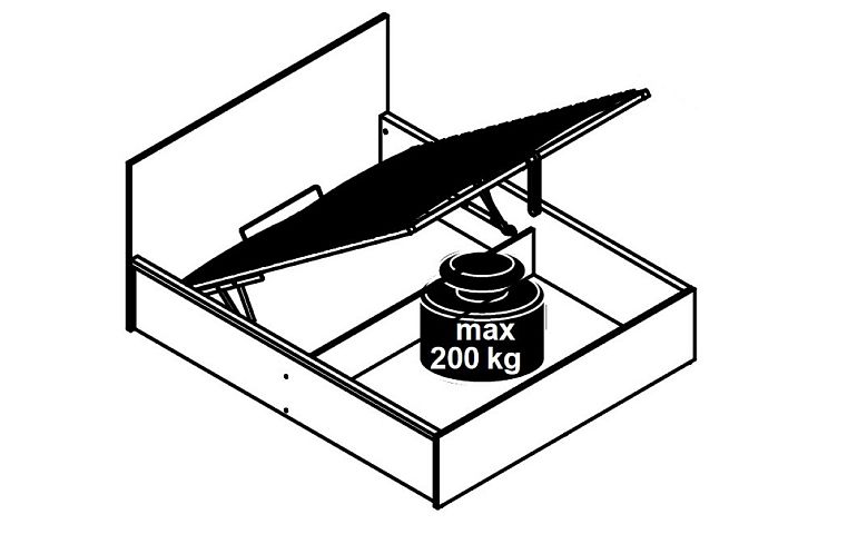 ERLA postel LOZ/160/B, bílá/dub minerva