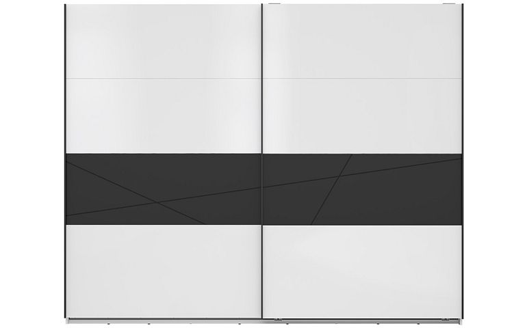 FORN šatní skříň SZF/270, bílý lesk/černý mat