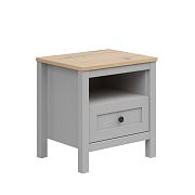 SALGA noční stolek KOM1S, šedá arktisgrau/dub artisan