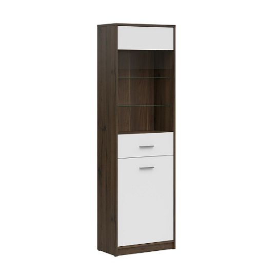 NEPO PLUS vitrína REG1D1W, dub ušlechtilý/bílá