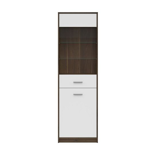 NEPO PLUS vitrína REG1D1W, dub ušlechtilý/bílá