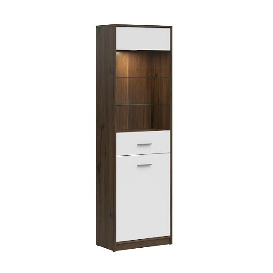 NEPO PLUS vitrína REG1D1W, dub ušlechtilý/bílá