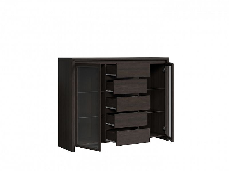 Kaspian Vitrína KOM2W5S Wenge