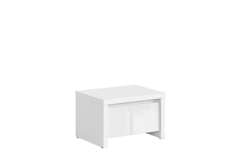 Kaspian noční stolek KOM1S, bílá/bílý lesk
