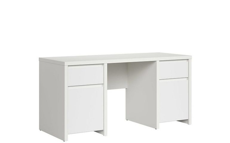 Kaspian psací stůl BIU2D2S/160, bílá/bílý mat