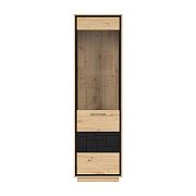 PONT vitrína REG1W, dub artisan/černý mat