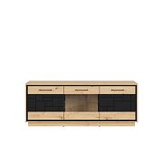 PONT televizní stolek RTV2D1W, dub artisan/černý mat