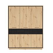 PONT šatní skříň SZF3D2E, dub artisan/černý mat