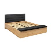 OSTIA postel 140 cm + rošt a úložný prostor, dub artisan/černá