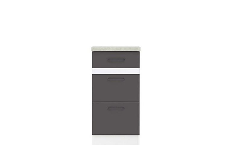 Junona skříňka D3S/40/82, bílá/šedý wolfram (prac. deska BETON)