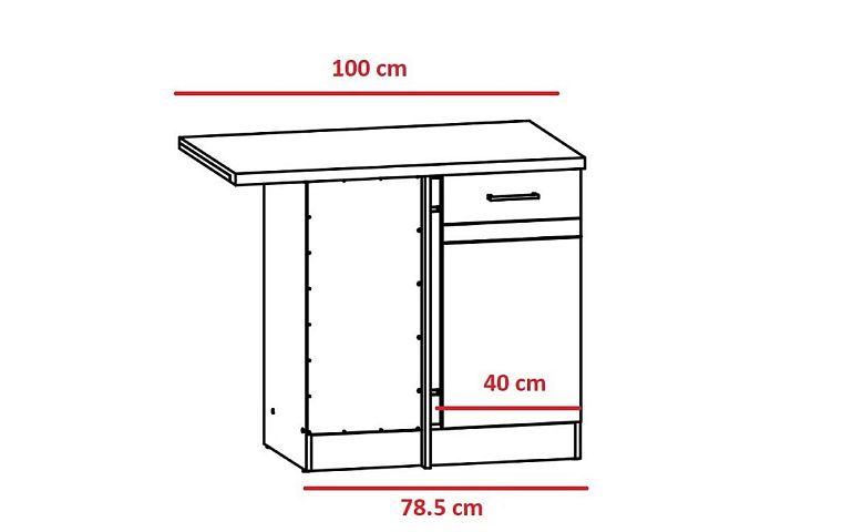 Junona Line Ramka rohová skříňka BBL DNW/100/82 L, bílá