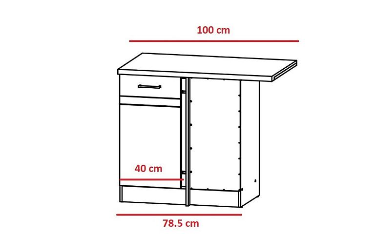 Junona Line Ramka rohová skříňka BBL DNW/100/82 P, bílá/grafit