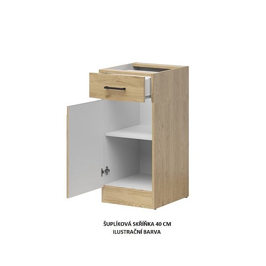 Kuchyň JUNONA 240 cm, modul 2, bílá/bílý lesk