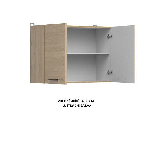 Kuchyň JUNONA 240 cm, modul 2, bílá/bílý lesk