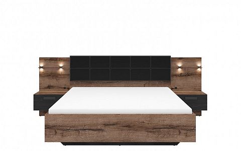 KASSEL postel LOZ/160/B + rošt, dub monastery/dub černý