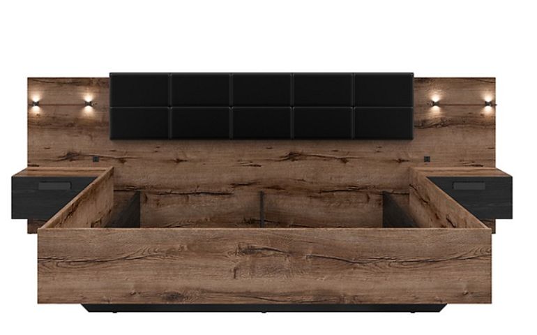 KASSEL postel LOZ/180/B, dub monastery/dub černý