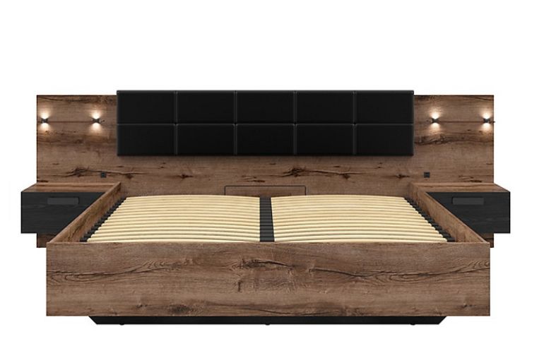 KASSEL postel LOZ/180/B, dub monastery/dub černý