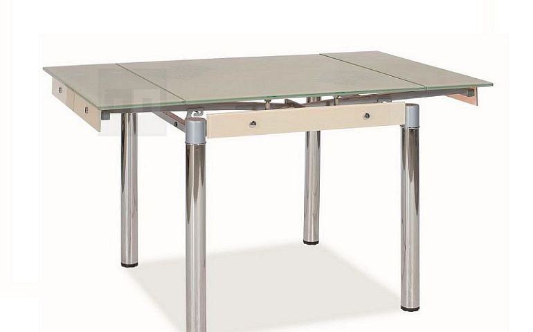 GD-082 Jídelní stůl, krémová kov/tvrzené sklo
