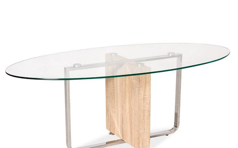 Monza 1 Konferenční stolek sklo/dub sonoma