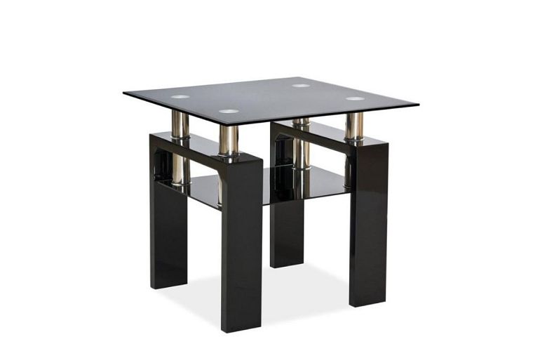 LISA D konferenční stolek, černá/sklo