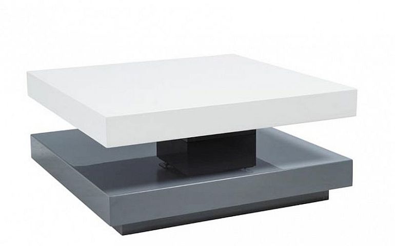 Falon konferenční stolek, Bílá/šedá lesk