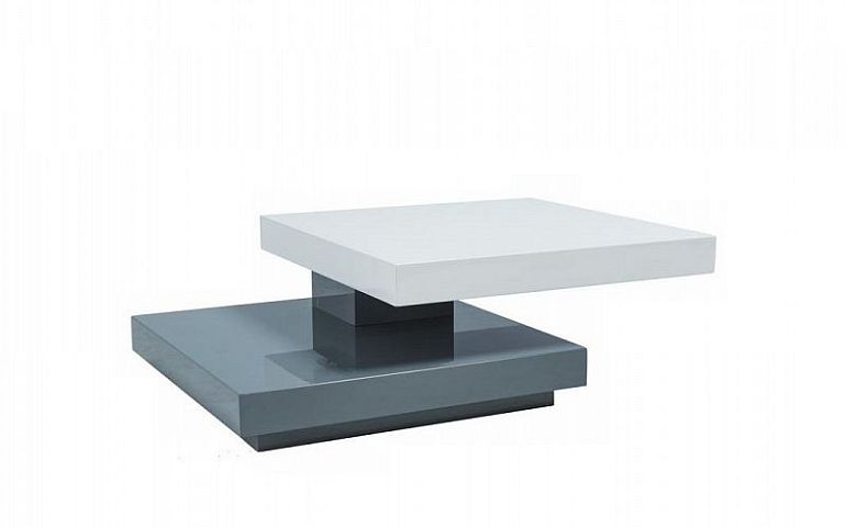 Falon konferenční stolek, Bílá/šedá lesk