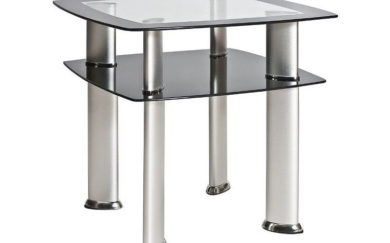 Daria D Konferenční stolek, tvrzené sklo/hliník
