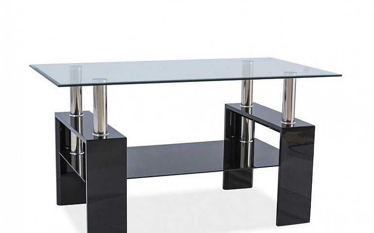 Lisa III Konferenční stolek, černý lesk/sklo
