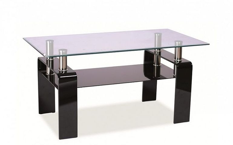 Stella Konferenční stolek, černá/sklo