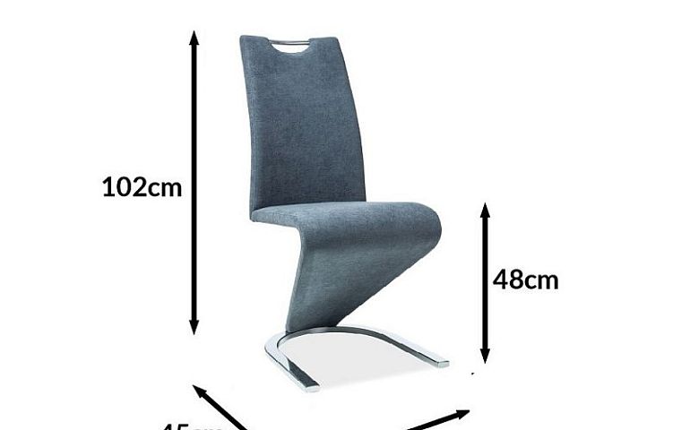 Jídelní židle, H-090, tmavě šedá látka/chrom