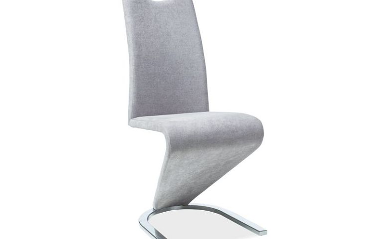 Jídelní židle, H-090, světle šedá látka/chrom