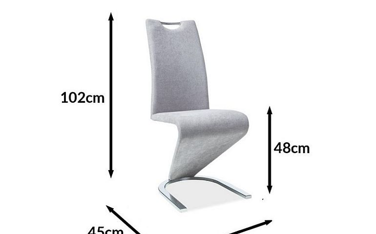 Jídelní židle, H-090, světle šedá látka/chrom