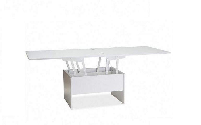 COSTA A konferenční stolek,rozkládací, bílý