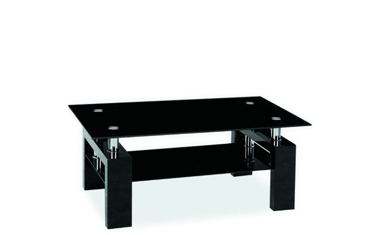 Lisa II konferenční stolek, černá lesk/černé sklo