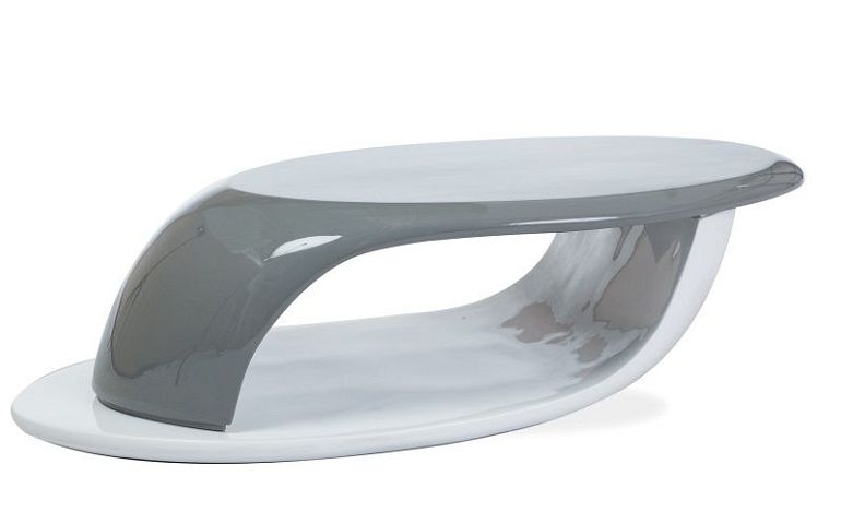 Canon Konferenční stolek, Bílá/šedá lesk