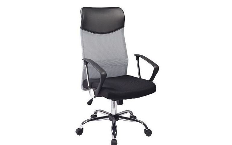 Q-025 Kancelářská židle, šedá/černá ekokůže