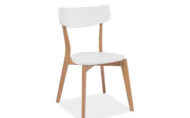 Jídelní židle, Maila, bílá/dub
