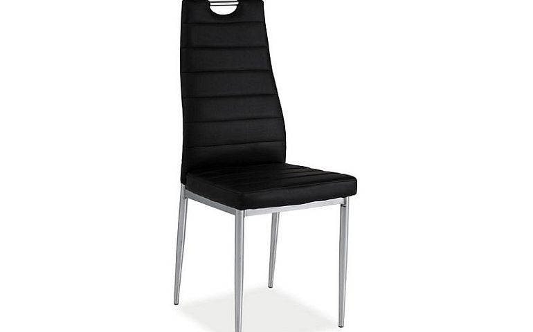 Jídelní židle, H-260, ecokůže černá/chrom