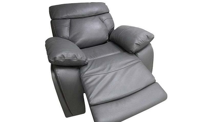 JAVA Relaxační sedací souprava 3+1+1, kůže tmavě šedá