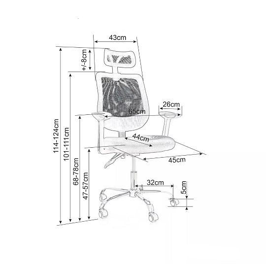 QUADRO 118 kancelářské křeslo, šedá