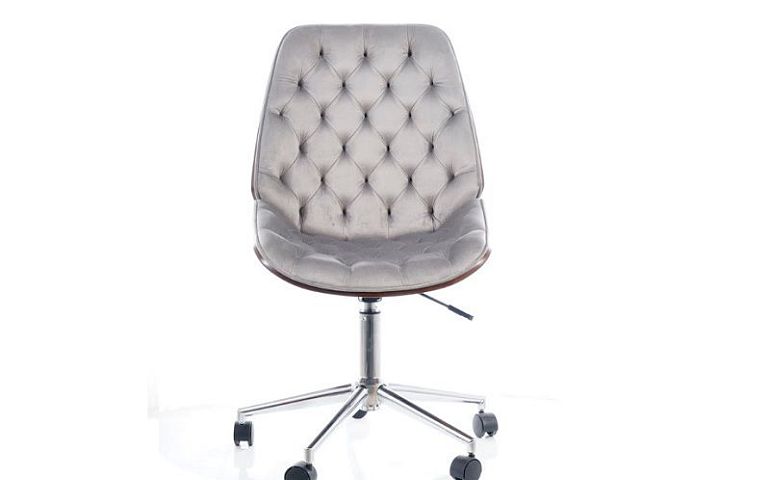 ARIZONA VELVET kancelářská židle, šedá/ořech