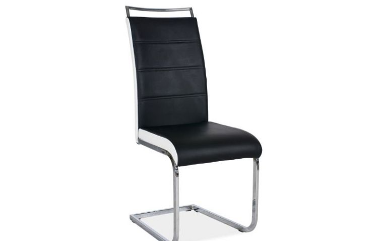 Jídelní židle, H-441, černá/bílá ekokůže